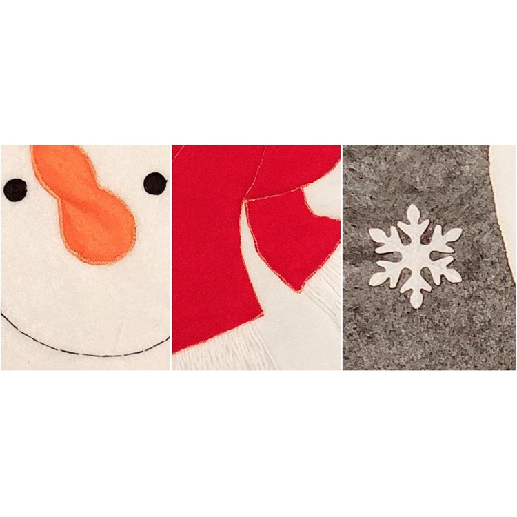 2Pcs/Set Christmas Pattern Toilet Seat Cover + U Shape Mat Bathroom Decoration Products Set - Snowman-3