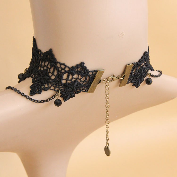 Halloween Holiday Creative Short Necklace Cross Lace Neck-8