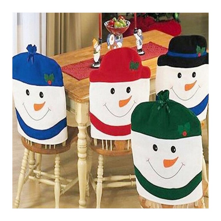 Bestselling 4pcs/set Lovely Christmas Snowmen Kitchen Chair Covers for