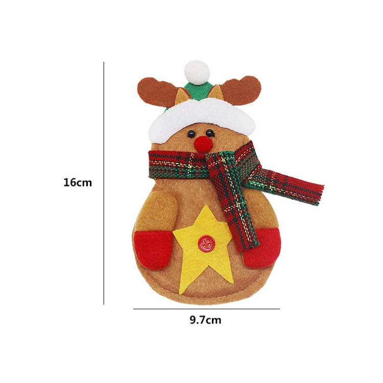 3Pcs/Set Christmas Cutlery Silver Colorware Pockets Fork Holder - Santa Claus, Snowman, Elk-6