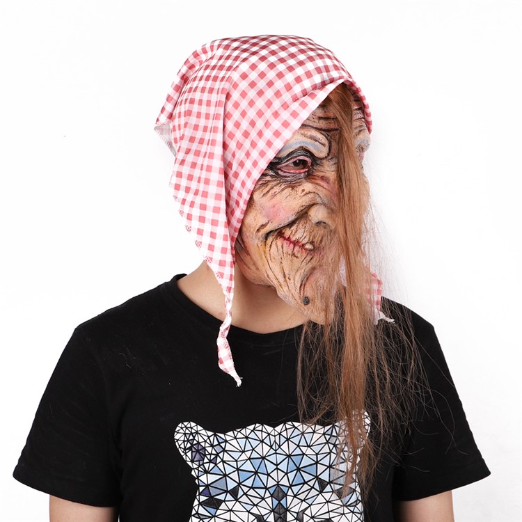 Halloween Drama Little Red-cap Old Witches Latex Mask-3