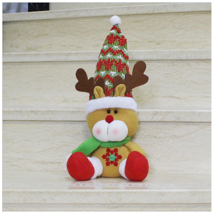 1-piece Cute Plush Sitting Doll Ornament for Christmas Decoration - Elk-1