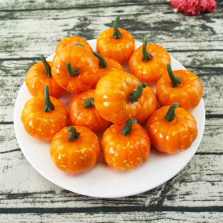 16PCS/Set 5.5cm Foam Simulate Pumpkins Halloween Party Decorative Prop Ornaments-4