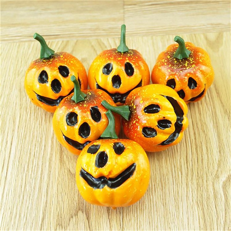 6PCS/Set 5.5cm Mini Foam Simulation Pumpkin Halloween Decoration-7