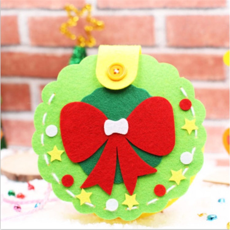 Christmas Cartoon Tote Bag Child Gift Bag Kids DIY Craft Toy - Garland