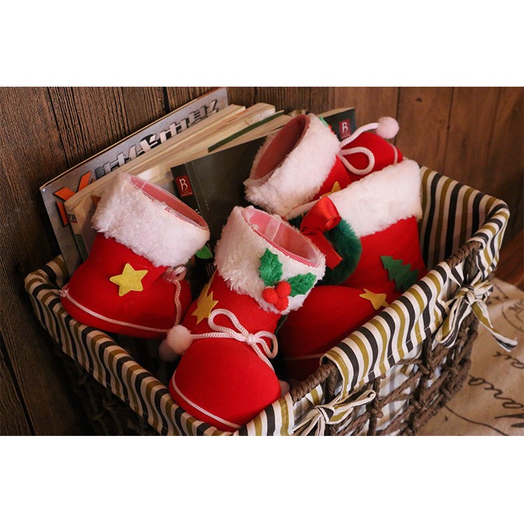 Christmas Candy Sweets Carrying Boots Gifts Storage Shoes Festival Decor, Size: 13 x 7 x 10cm - M Size / Red-10