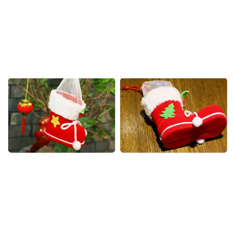 Christmas Candy Sweets Carrying Boots Gifts Storage Shoes Festival Decor, Size: 13 x 7 x 10cm - M Size / Red-13