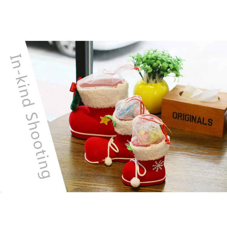 Christmas Candy Sweets Carrying Boots Gifts Storage Shoes Festival Decor, Size: 13 x 7 x 10cm - M Size / Red-14