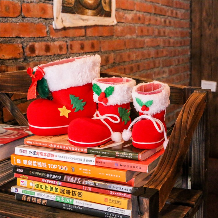 Christmas Candy Sweets Carrying Boots Gifts Storage Shoes Festival Decor, Size: 13 x 7 x 10cm - M Size / Red-5