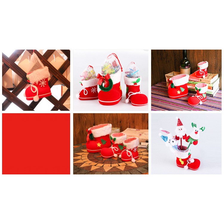 Christmas Candy Sweets Carrying Boots Gifts Storage Shoes Festival Decor, Size: 13 x 7 x 10cm - M Size / Red-6
