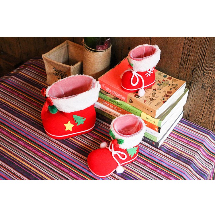 Christmas Candy Sweets Carrying Boots Gifts Storage Shoes Festival Decor, Size: 13 x 7 x 10cm - M Size / Red-9