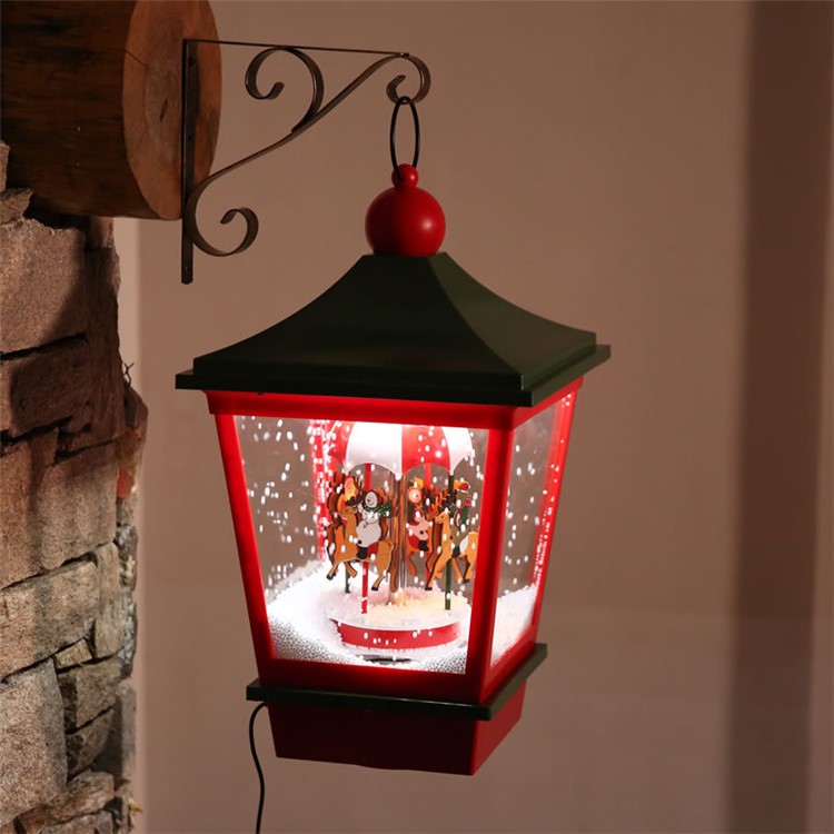 Christmas Decoration Ornaments Lamp Music Hanging Light Set Props - Green/EU Plug-3