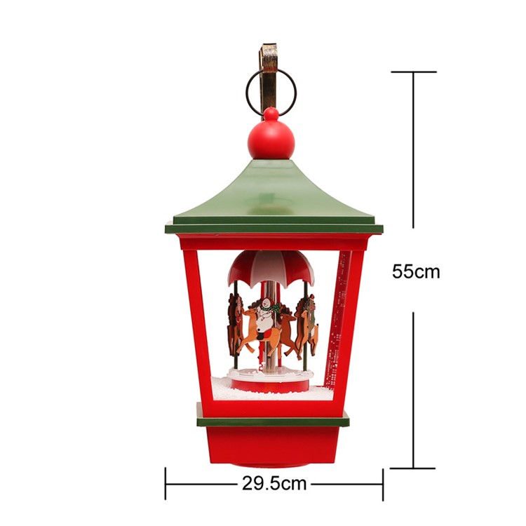 Christmas Decoration Ornaments Lamp Music Hanging Light Set Props - Green/EU Plug-6