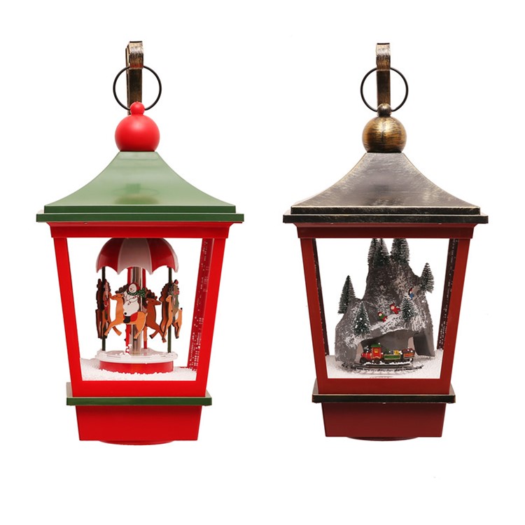 Christmas Decoration Ornaments Lamp Music Hanging Light Set Props - Green/EU Plug-7