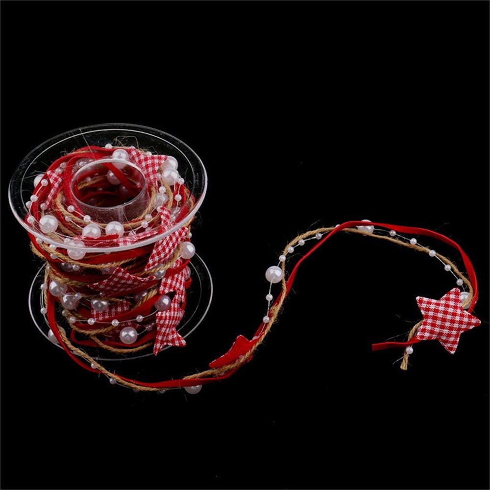 5M Weihnachten Fünfeck Stern Perlenkette Band DIY Weihnachtsbaum Zierband-3