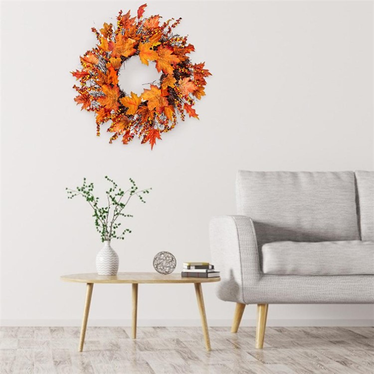 Fall Maple Leaf Garland Hanging Fall Leaves Thanksgiving Christmas Front Door Decor-3