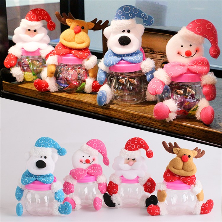 Christmas Style Plastic Candy Container Jar Biscuit Box - Santa Claus-1
