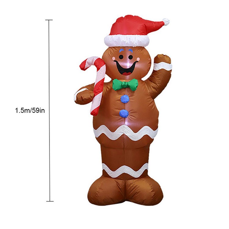 Christmas Snowman Inflatable Fun Toys with LED Light Christmas Decoration Props - EU Plug-5