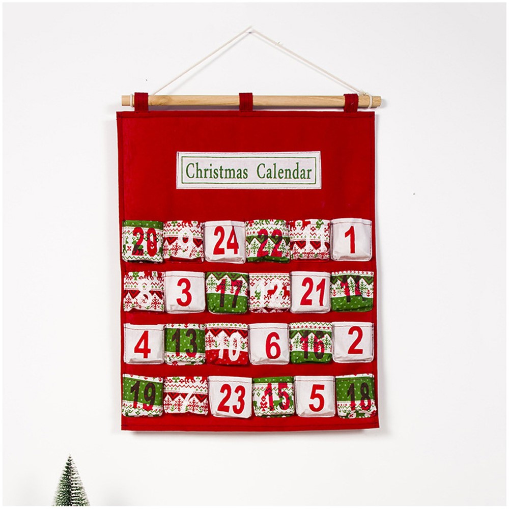 Christmas Decor Multi-layer Candy Storage Bag Countdown Calendar Hanging Bag-1