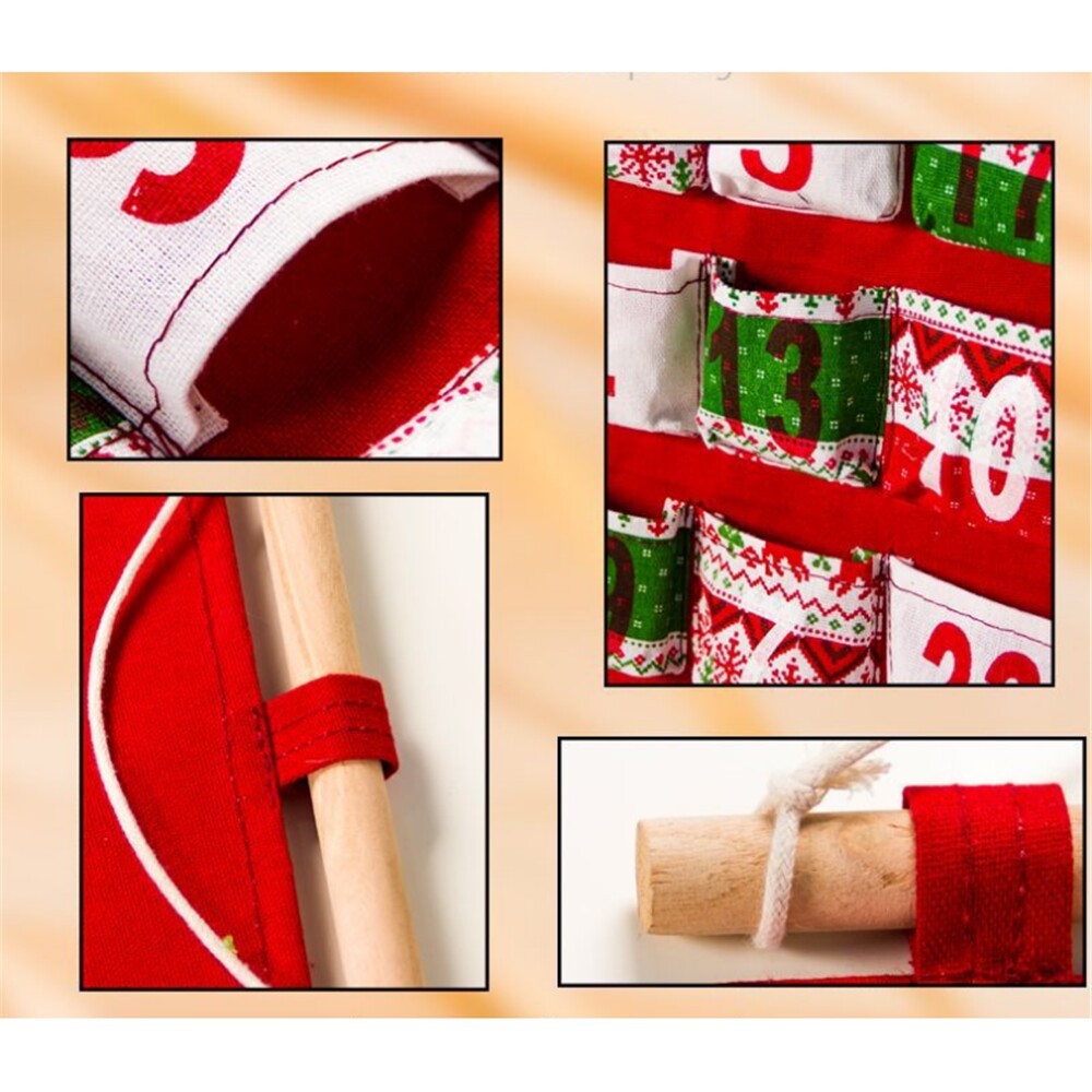 Christmas Decor Multi-layer Candy Storage Bag Countdown Calendar Hanging Bag-4