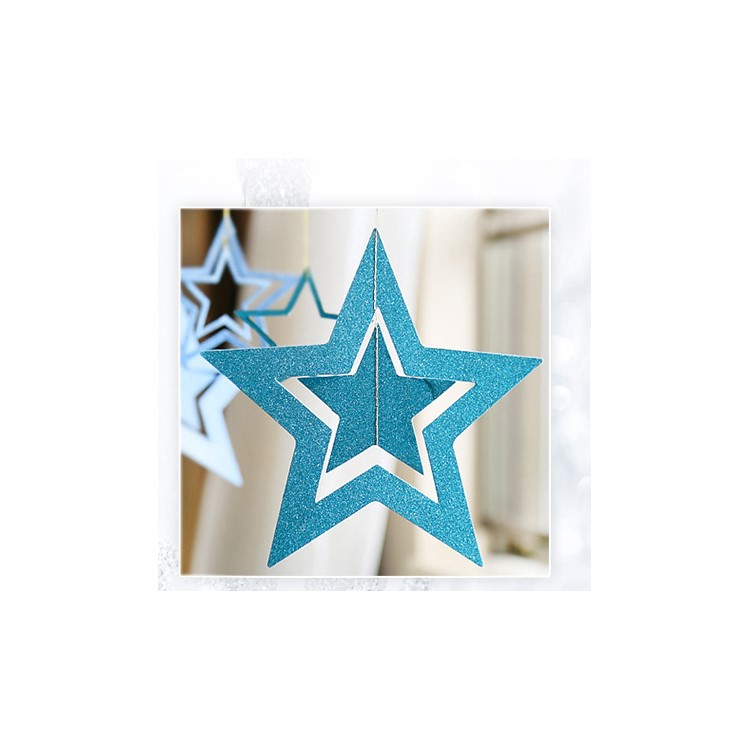 Flash Powder 7 Five-pointed Stars Decorations Ornaments for Wedding Christmas Party Backdrops - Silver-12