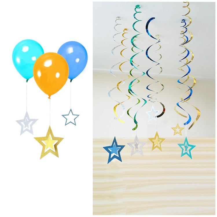 Flash Powder 7 Five-pointed Stars Decorations Ornaments for Wedding Christmas Party Backdrops - Silver-2