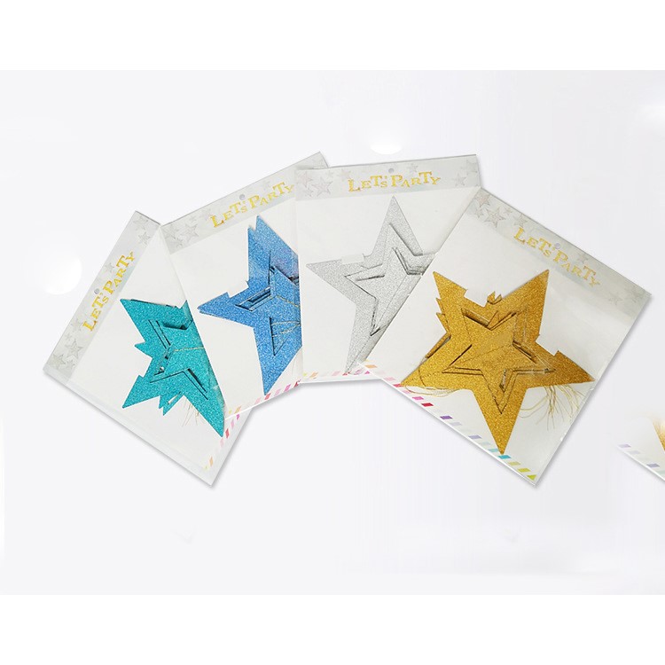 Flash Powder 7 Five-pointed Stars Decorations Ornaments for Wedding Christmas Party Backdrops - Silver-3