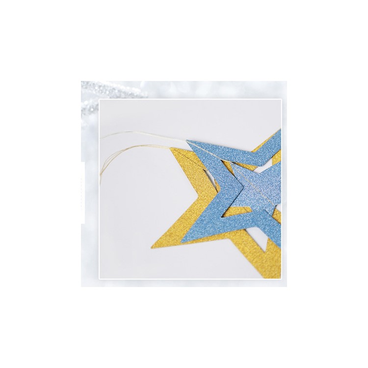 Flash Powder 7 Five-pointed Stars Decorations Ornaments for Wedding Christmas Party Backdrops - Silver-4