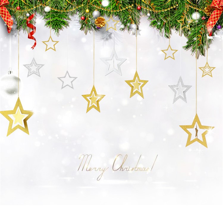 Flash Powder 7 Five-pointed Stars Decorations Ornaments for Wedding Christmas Party Backdrops - Silver-8