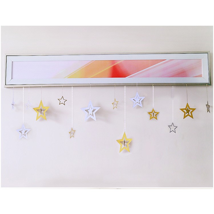 Flash Powder 7 Five-pointed Stars Decorations Ornaments for Wedding Christmas Party Backdrops - Silver-9