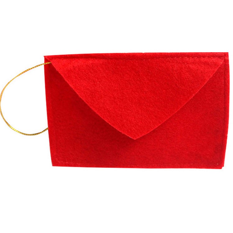 Non-Woven Fabric Red Christmas Envelope Greeting Cards Bag Money Gift Bag-2