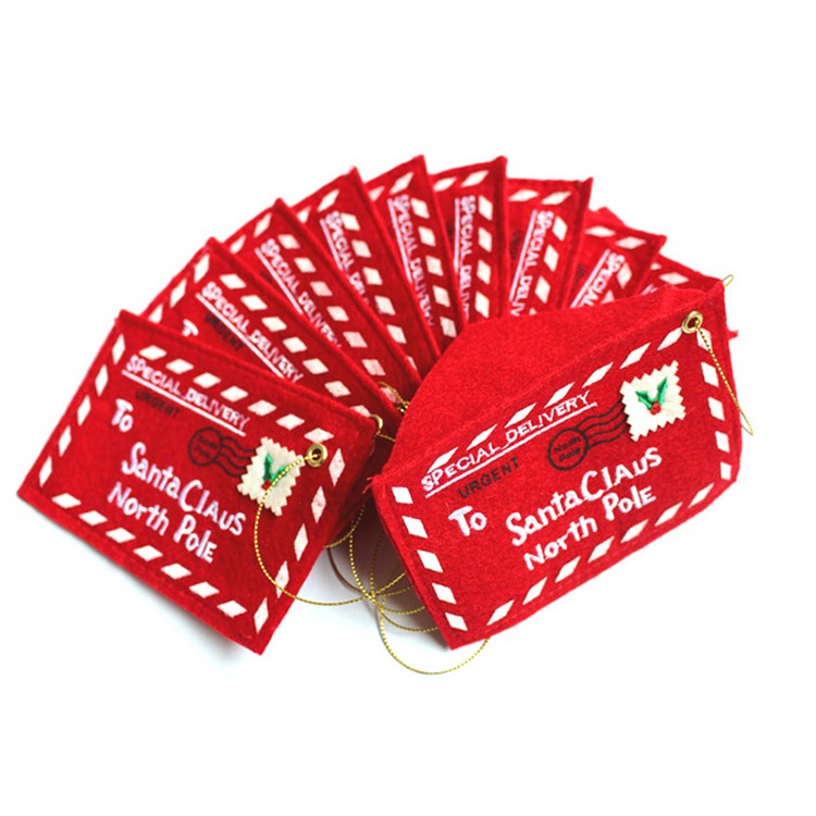 Non-Woven Fabric Red Christmas Envelope Greeting Cards Bag Money Gift Bag-7