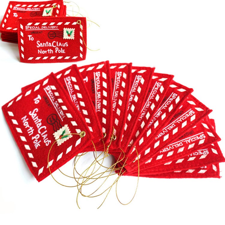 Non-Woven Fabric Red Christmas Envelope Greeting Cards Bag Money Gift Bag-9