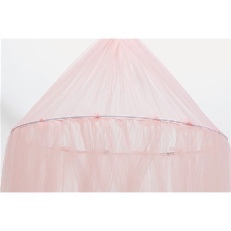 Round Hoop Bed Canopy Dome Mosquito Net with Sparkling Stars - Pink-11