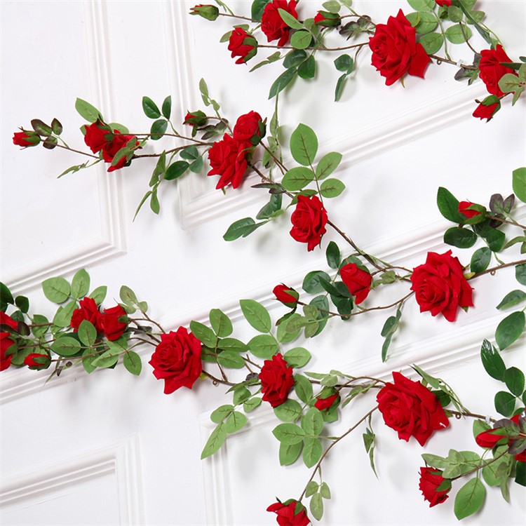 Artificial Flower Simulation Rose Vine Wedding Home Decoration-11