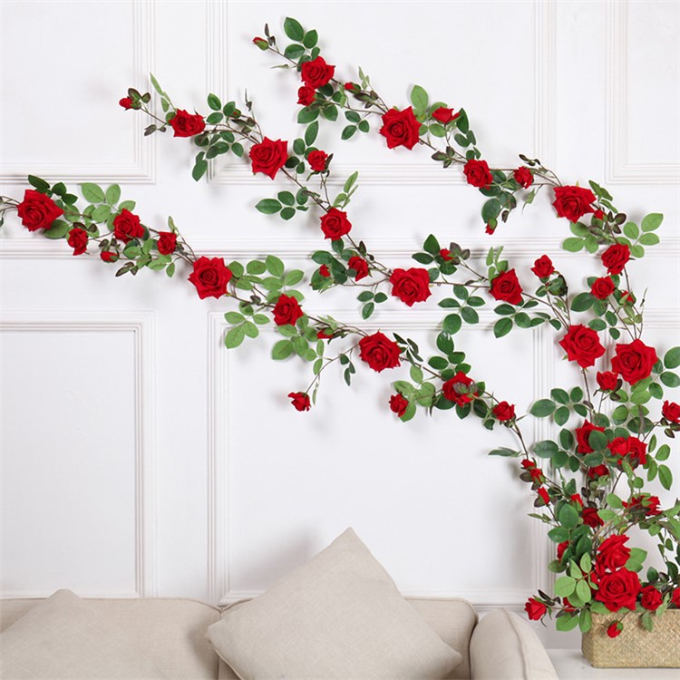 Artificial Flower Simulation Rose Vine Wedding Home Decoration-4