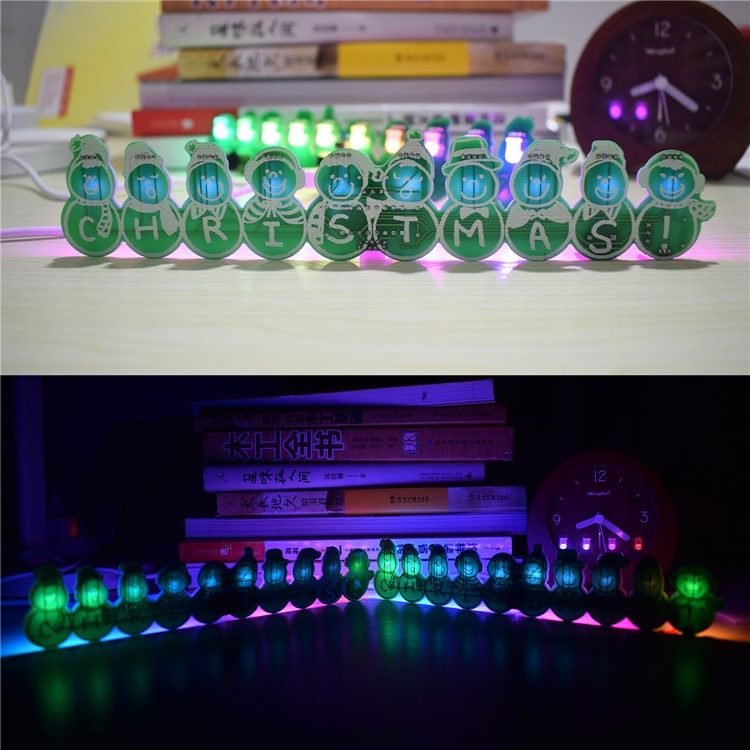 Full Color Christmas Snowman Music Box DIY Kit-12