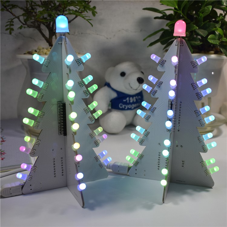 DIY Light Gradient Full Color LED Acrylic Christmas Tree Tower Kit-2