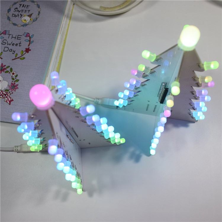 DIY Light Gradient Full Color LED Acrylic Christmas Tree Tower Kit-4