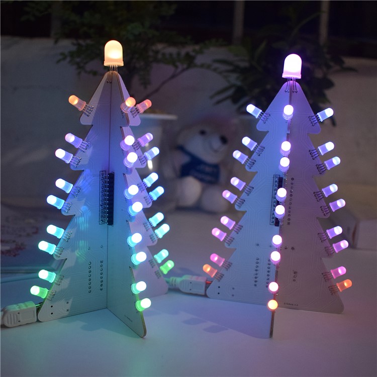 DIY Light Gradient Full Color LED Acrylic Christmas Tree Tower Kit-5