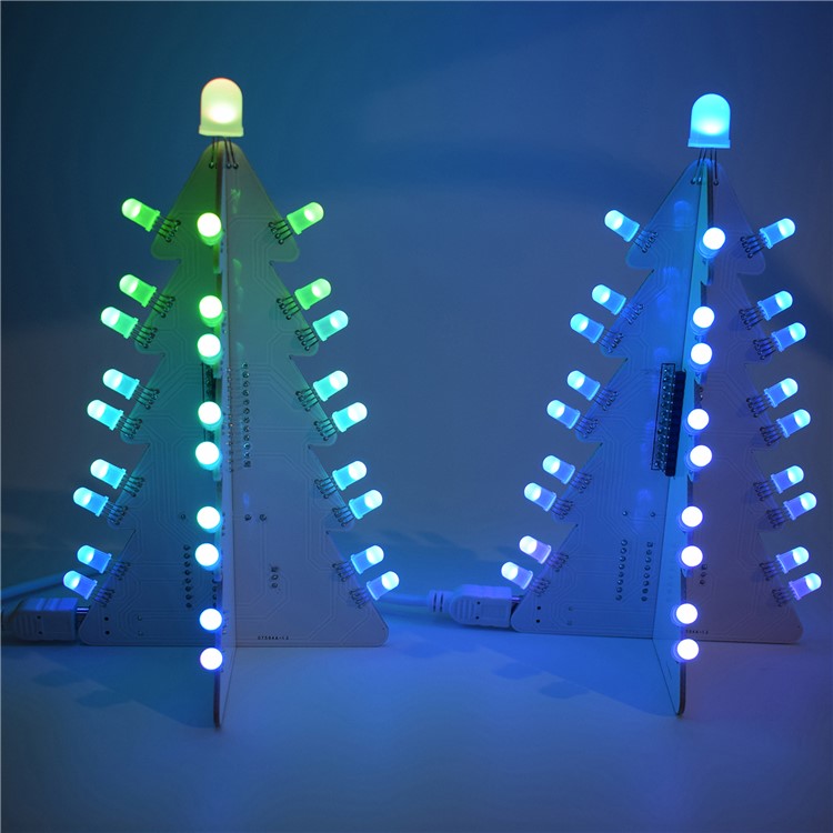 DIY Light Gradient Full Color LED Acrylic Christmas Tree Tower Kit-6