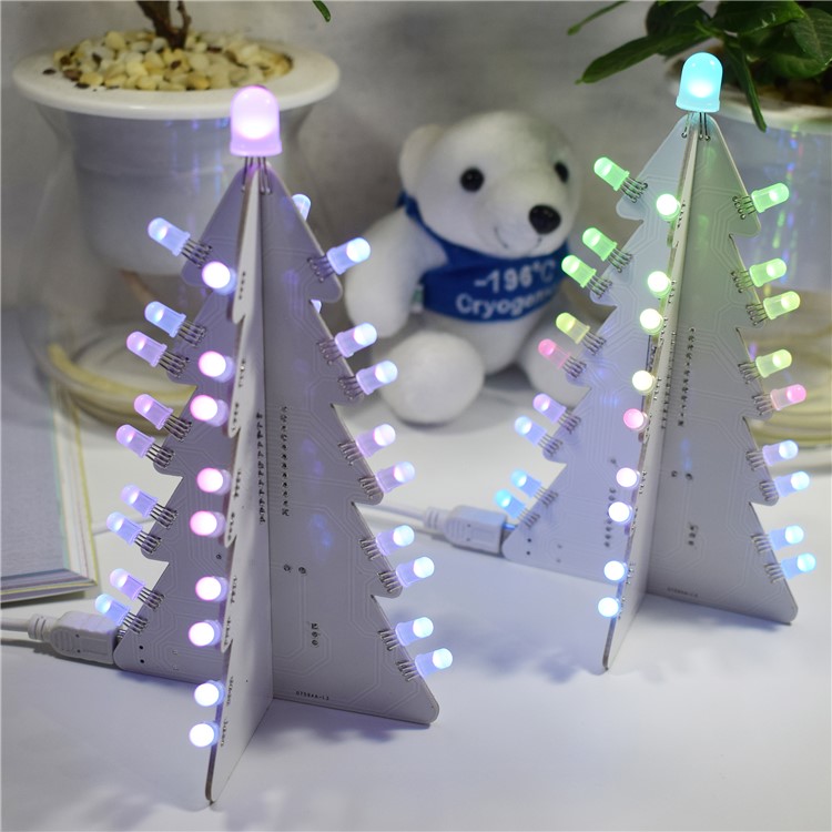 DIY Light Gradient Full Color LED Acrylic Christmas Tree Tower Kit-7