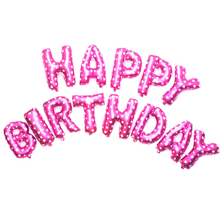 Aluminum Foil Membrane Happy Birthday Letters Balloons Party Decoration Balloon 16 inch - Rose-2