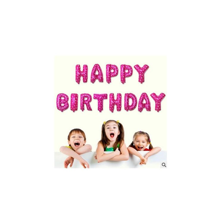 Aluminum Foil Membrane Happy Birthday Letters Balloons Party Decoration Balloon 16 inch - Rose-3