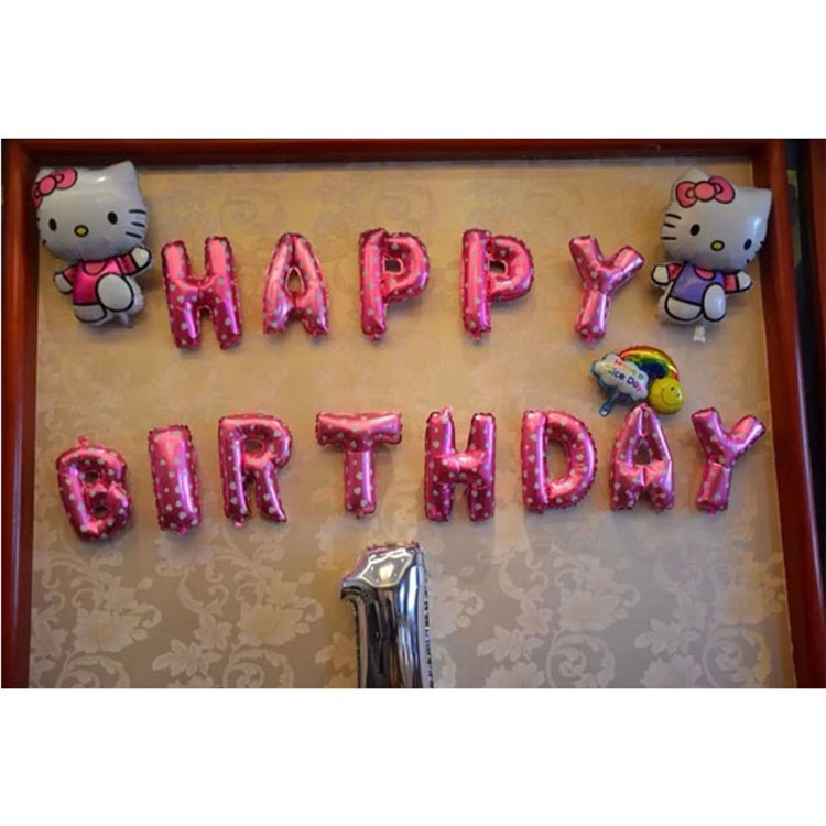Aluminum Foil Membrane Happy Birthday Letters Balloons Party Decoration Balloon 16 inch - Rose-4
