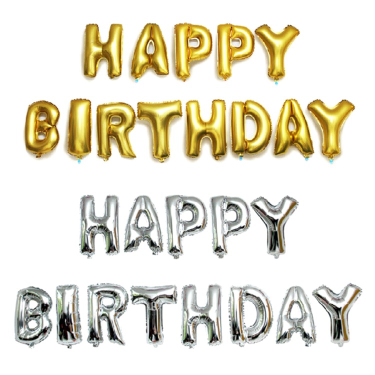 16 inch Happy Birthday Letters Balloons Aluminum Foil Membrane Party Decoration Balloon - Gold Color-4