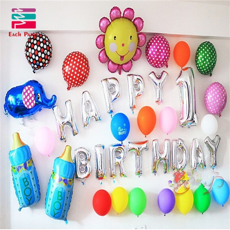 16 inch Party Decoration Balloon Aluminum Foil Membrane Happy Birthday Letters Balloons - Blue-6