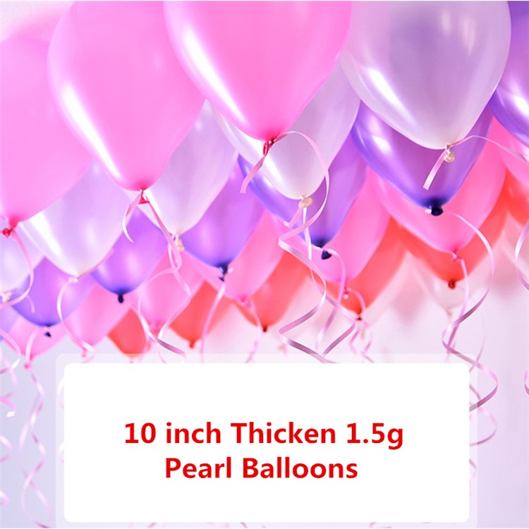 100Pcs/Set 10 Inch 1.5G Round Thicken Pearl Balloons for Party Wedding Decoration - Dark Green-2