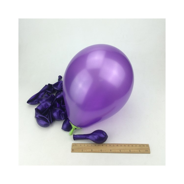 100Pcs/Set Shiny 10 Inch 1.5G Pearlescent Balloons for Party Wedding Decoration - Dark Purple-1