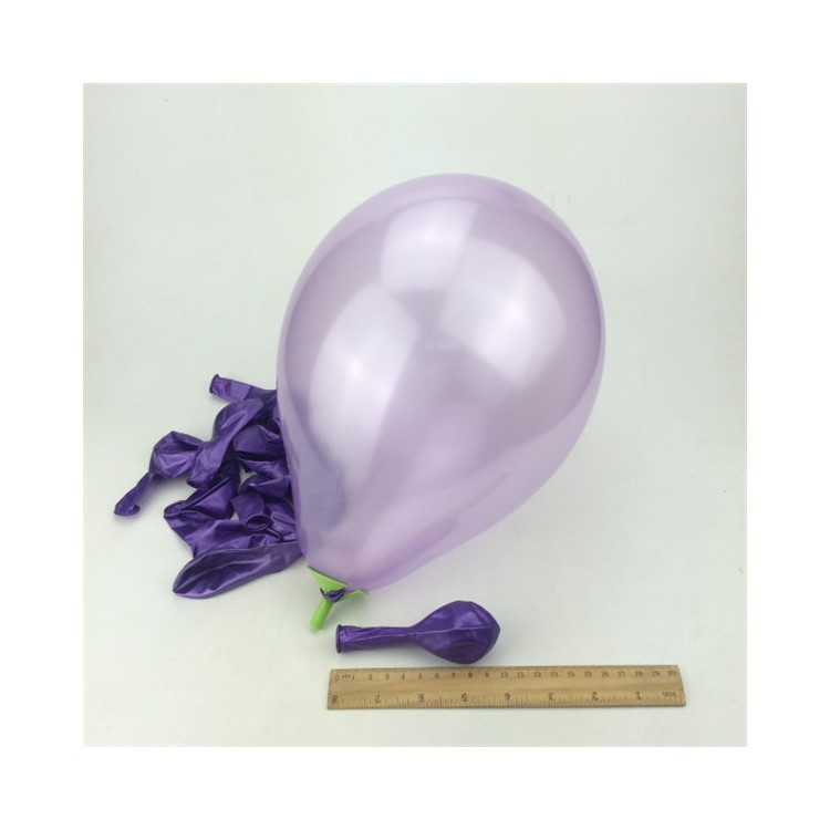 100Pcs/Set 10 Inch 1.5G Thicken Shiny Pearlescent Balloons for Party Wedding Decoration - Light Purple-1
